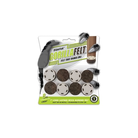 Slipstick Slipstick GorillaFelt Brown/Gray 1 in. Tap-On Felt Chair Glide 8 pk CB257